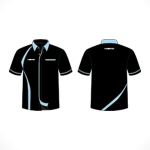 Blue and Red Short Sleeve Work Uniform